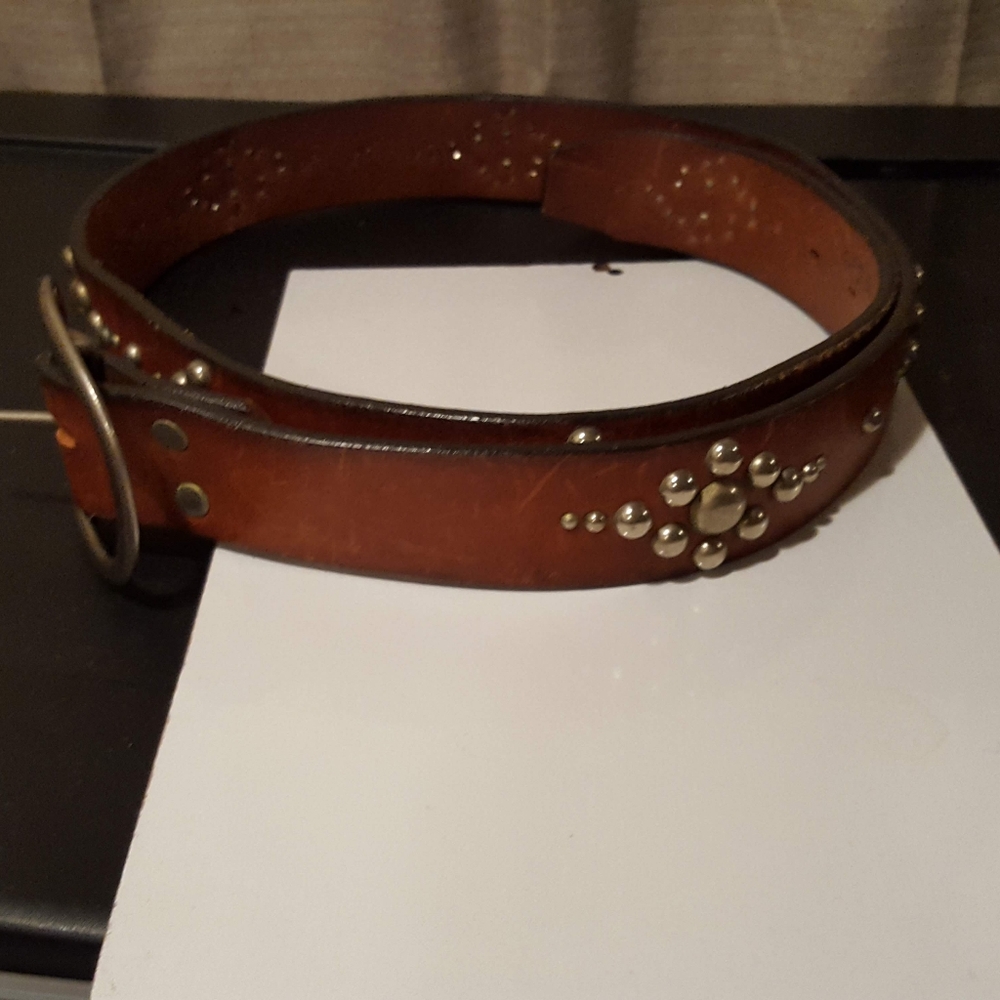 Vintage brown  leather belt Size 36